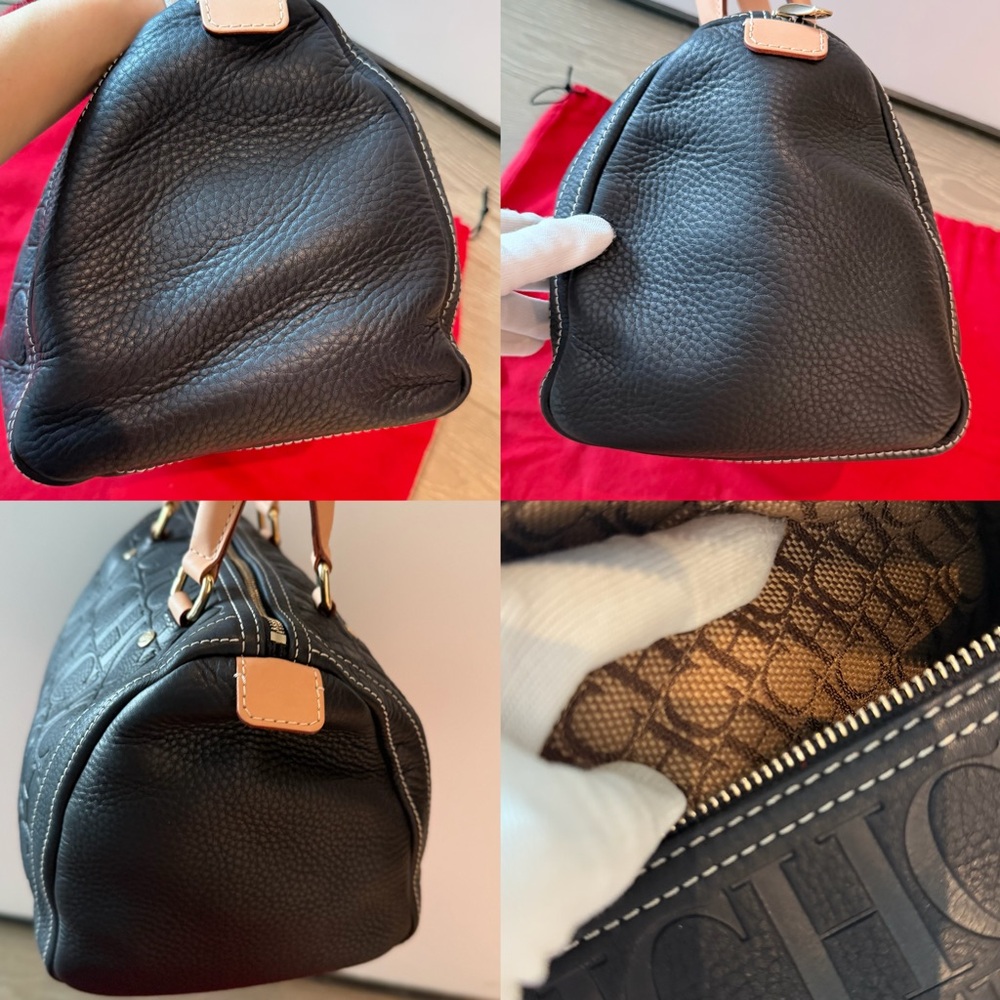 Carolina Herrera Black Andy 7 with Tan Handles - Picture 13 of 15